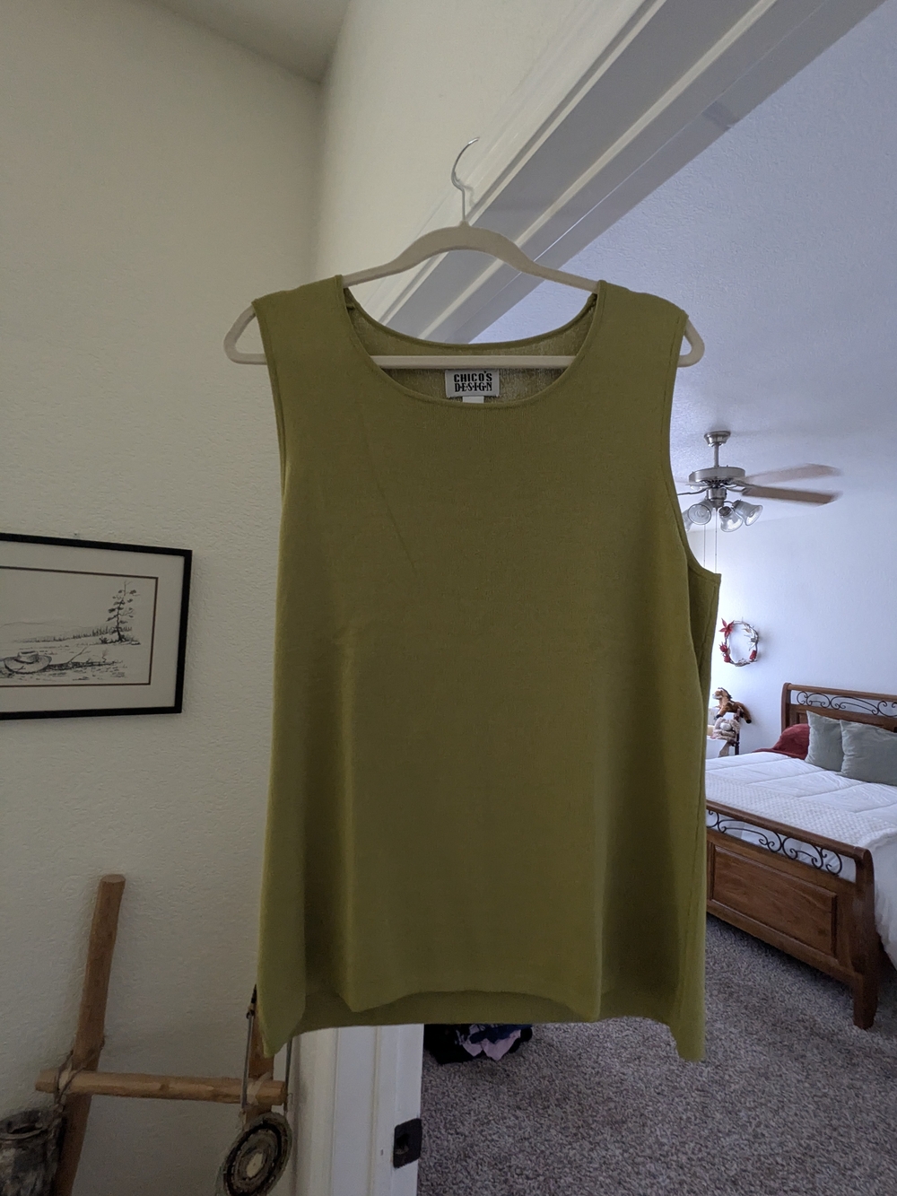 Chico's Travelers Olive Green Sleeveless Tank Top
